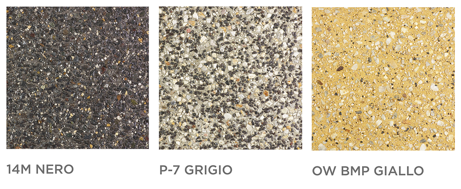 Decorative concrete: 14M Nero, P-7 Grigio, OW BMP Giallo